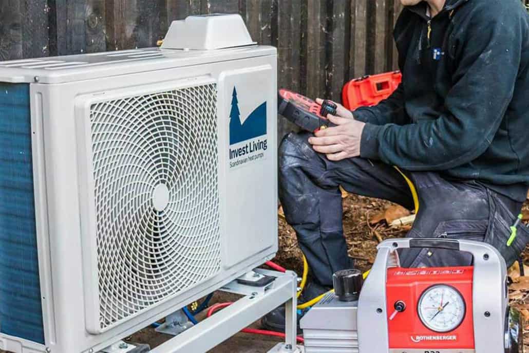 installation af varmepumpe